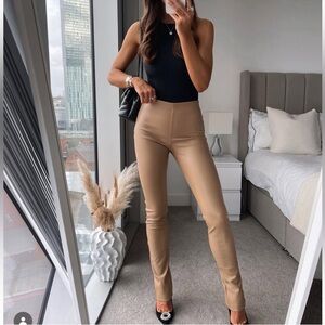 ZARA faux leather leggings blogger favorite